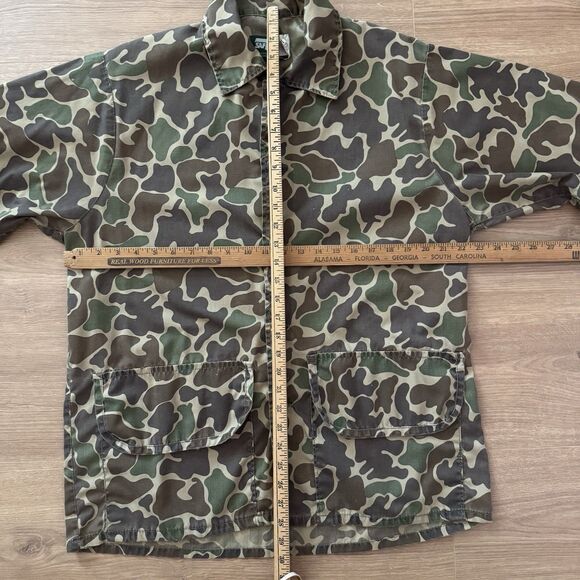 Vintage Saf-T-Bak Duck Camo Hunting Shirt Made in USA Size L Workwear - Picture 10 of 10